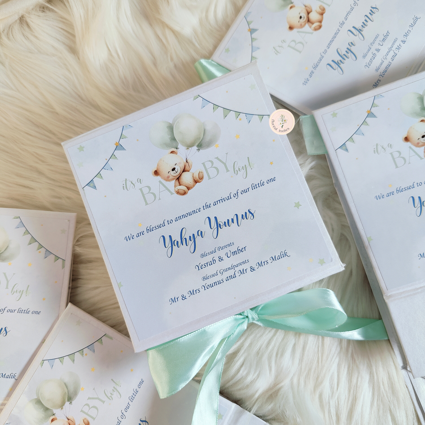 Shades of Mint - Baby Boy Foldable Box