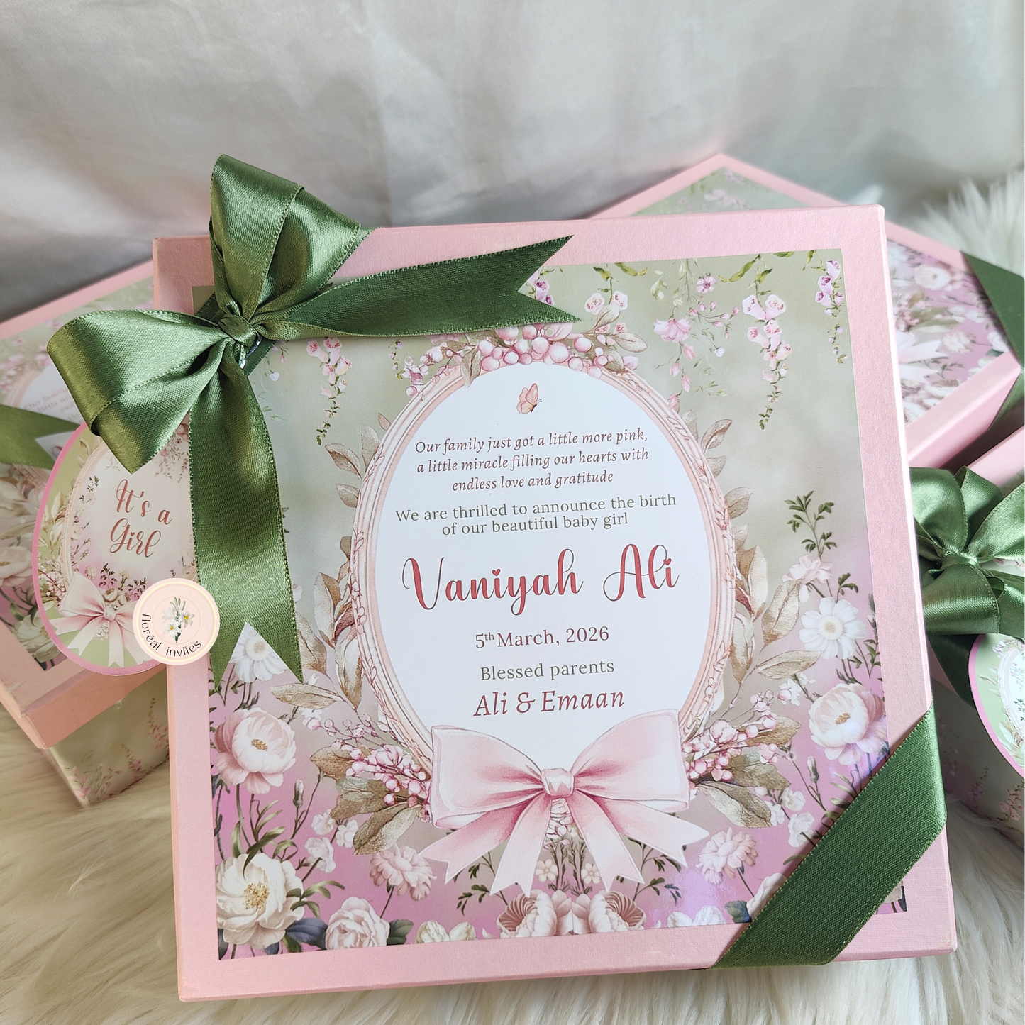 Emily - Baby Girl Announcement Box