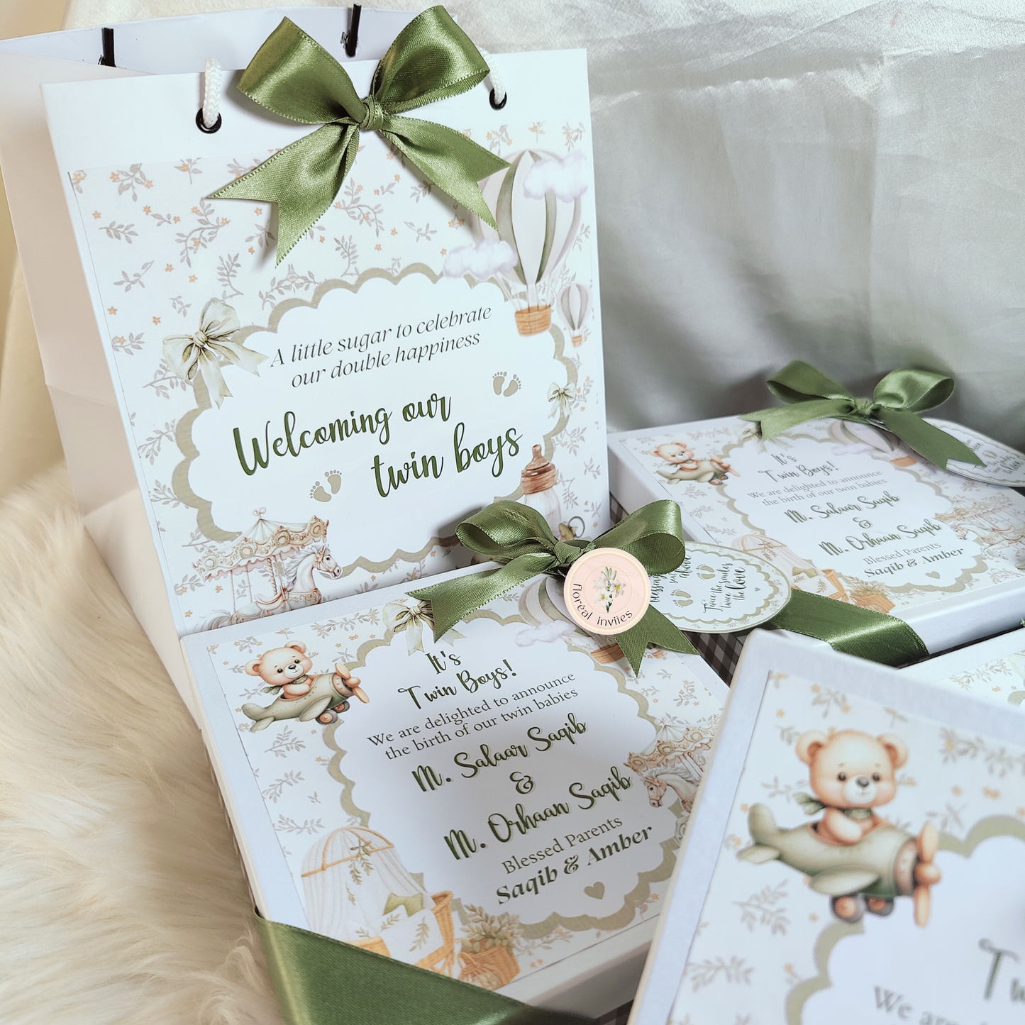 Earthy Matcha - Baby Boy Announcement Box