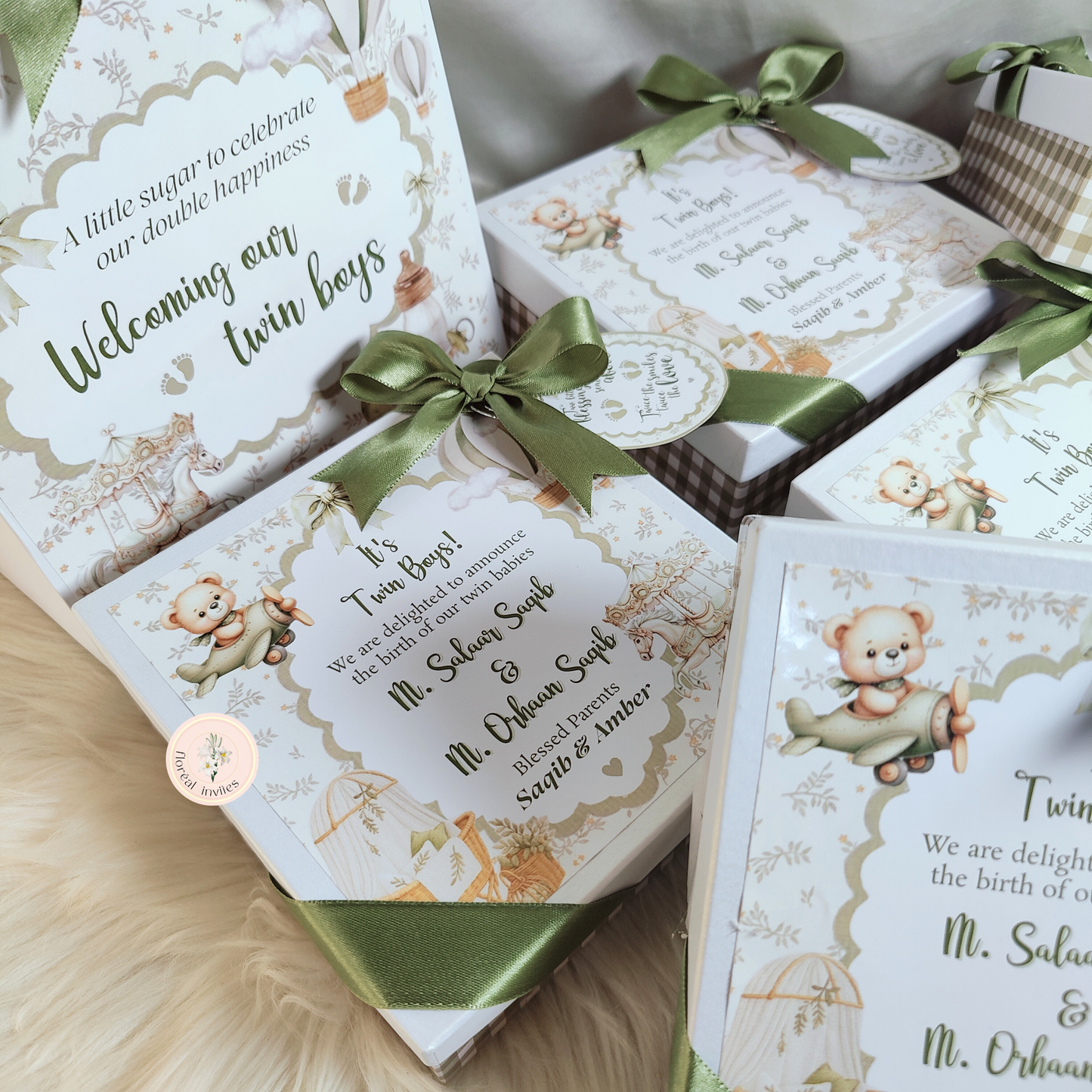 Earthy Matcha - Baby Boy Announcement Box