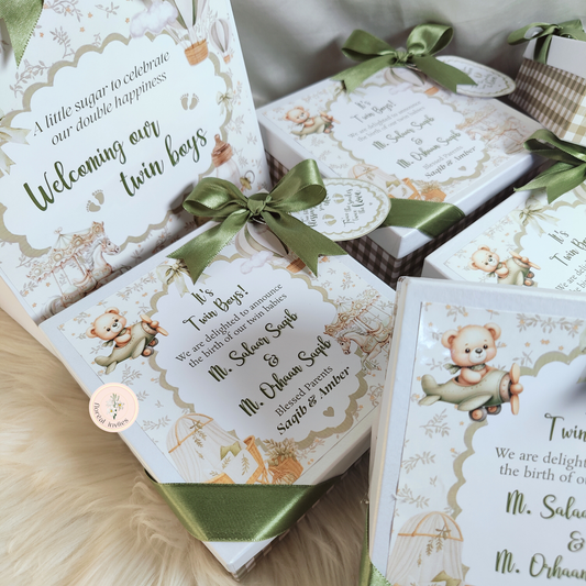 Earthy Matcha - Baby Boy Announcement Box
