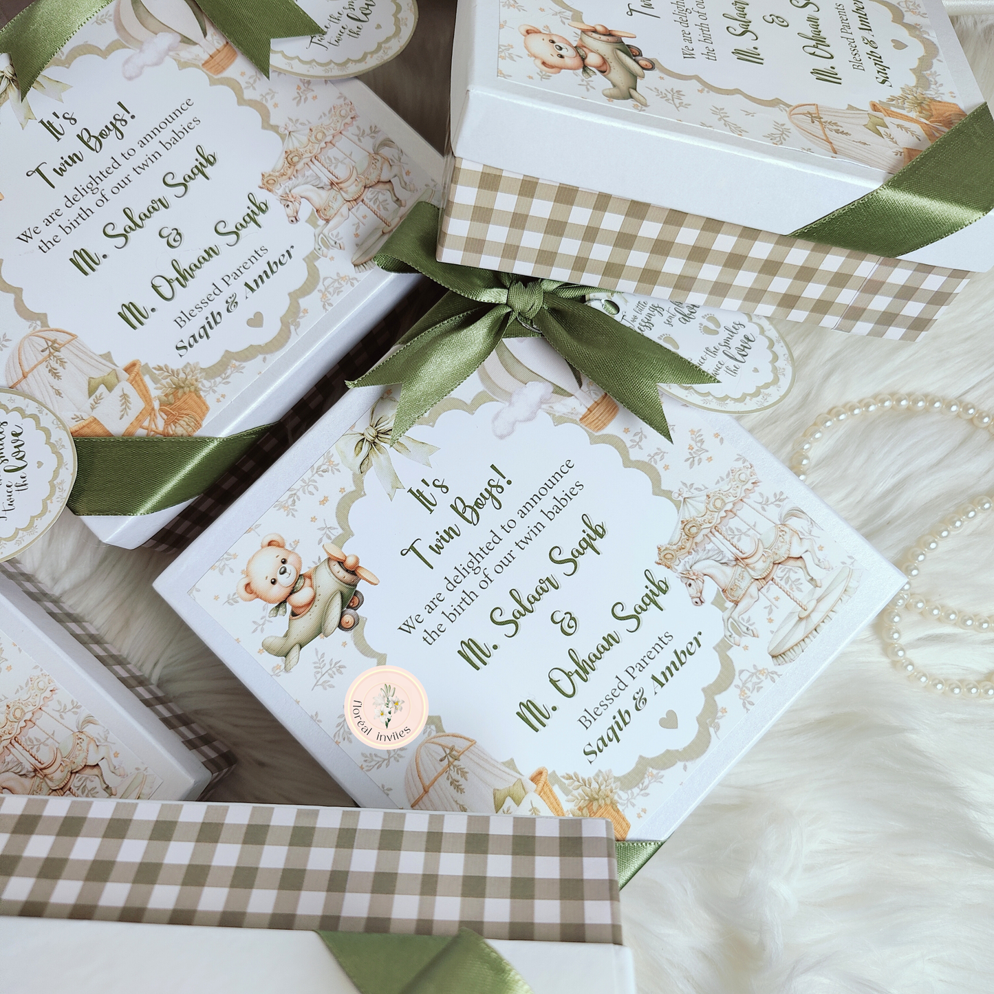 Earthy Matcha - Baby Boy Announcement Box