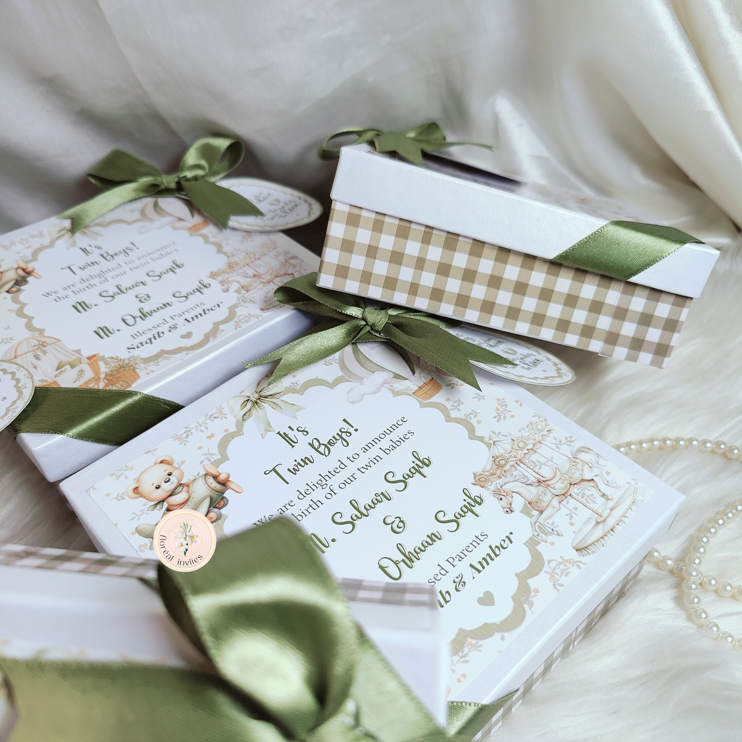 Earthy Matcha - Baby Boy Announcement Box
