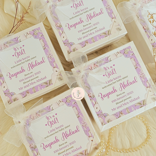 A Miracle - Baby Girl Announcement Box