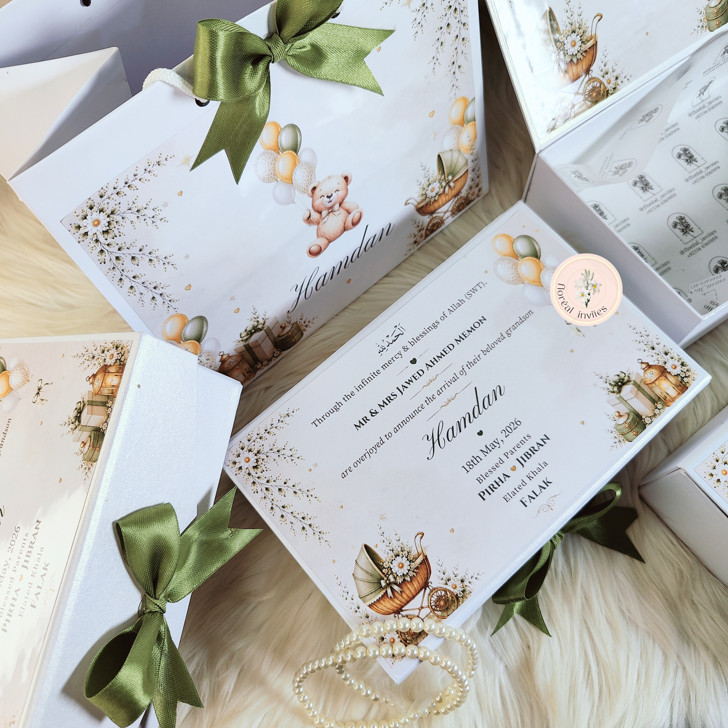 Teddy Vibes- Baby Boy Announcement Box