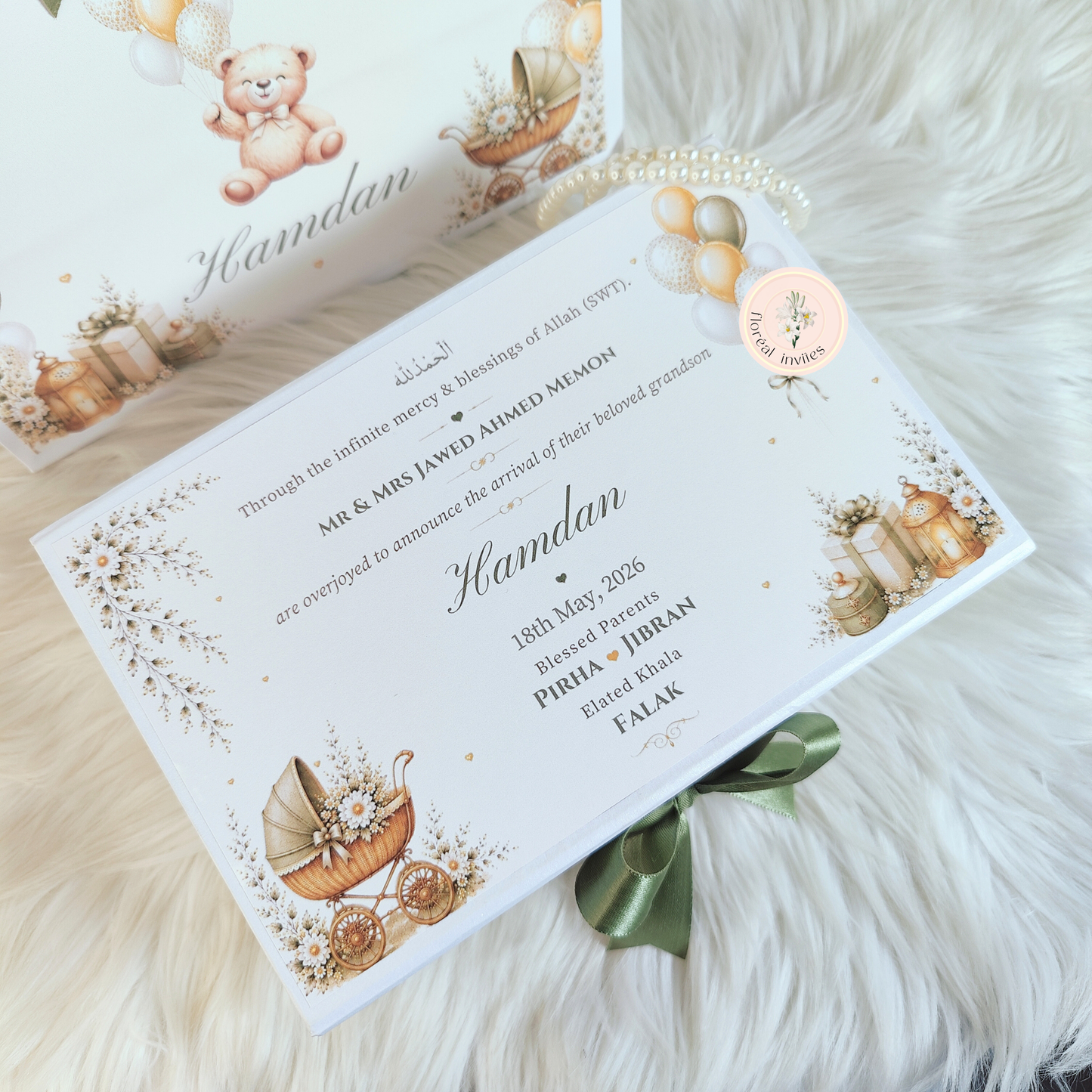 Teddy Vibes- Baby Boy Announcement Box