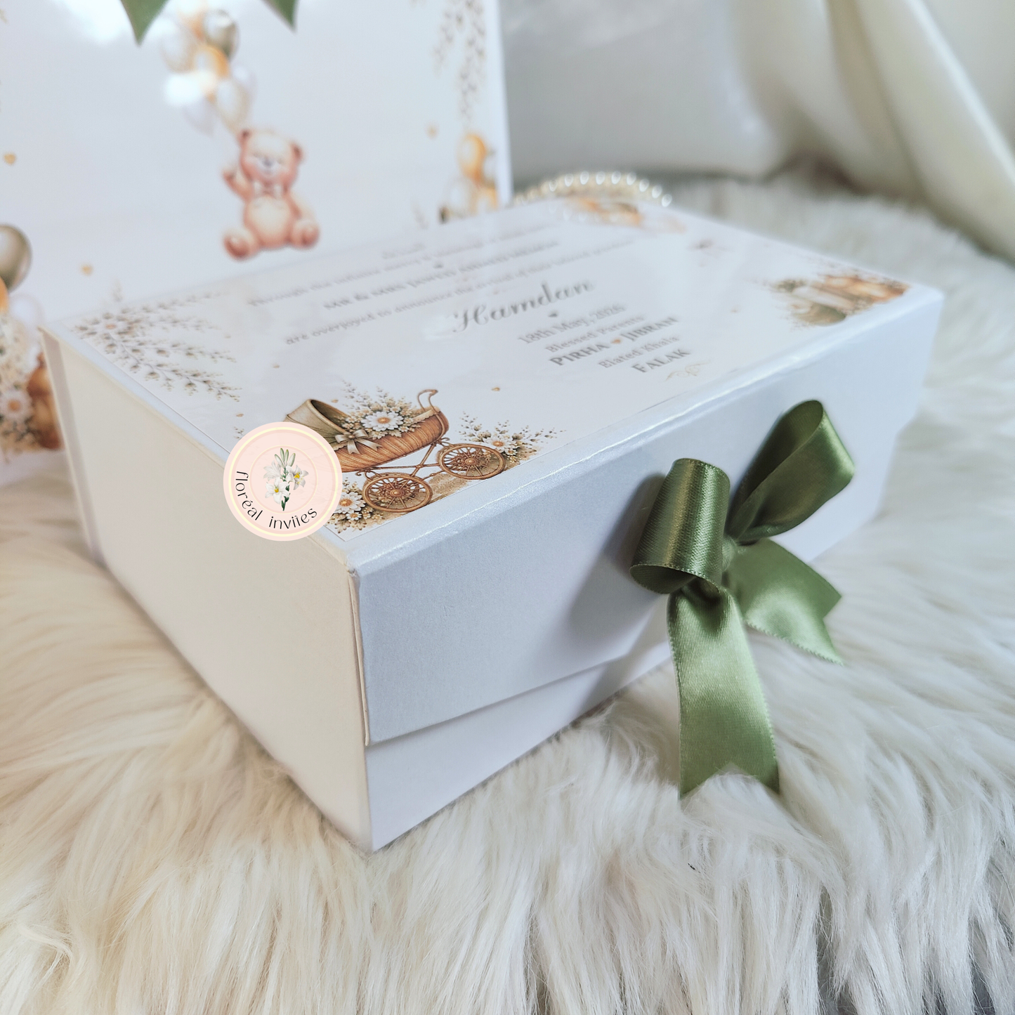 Teddy Vibes- Baby Boy Announcement Box