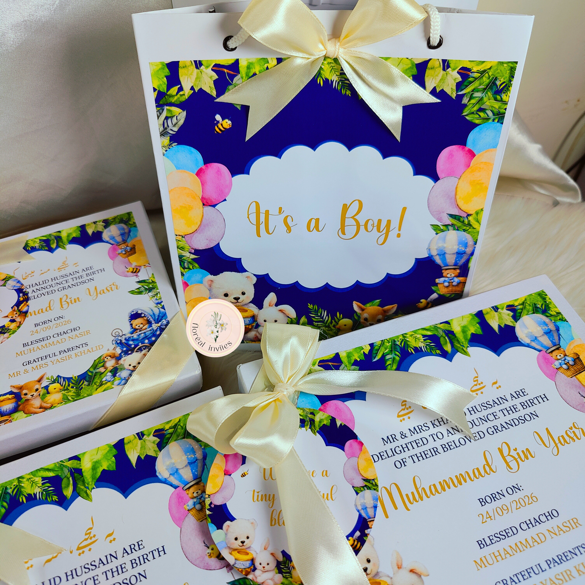 JUNGLE baby - Baby Boy Announcement Box